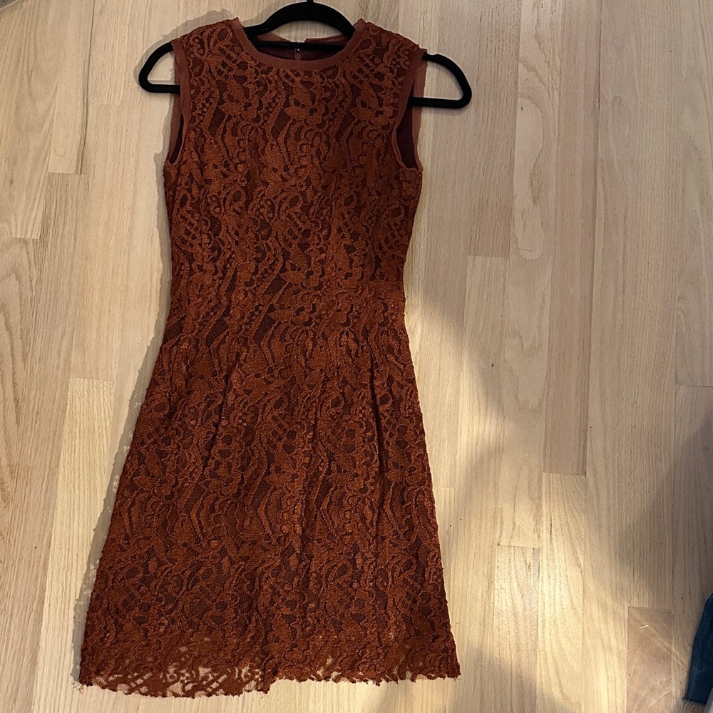 Nanette Lepore Lace Mini Dress - Orange Brown